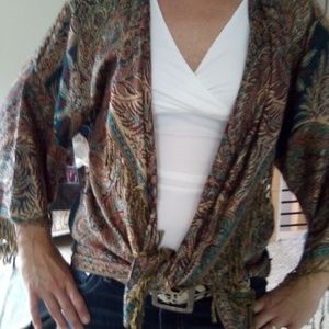 Long sleeved cardi repurposed textile